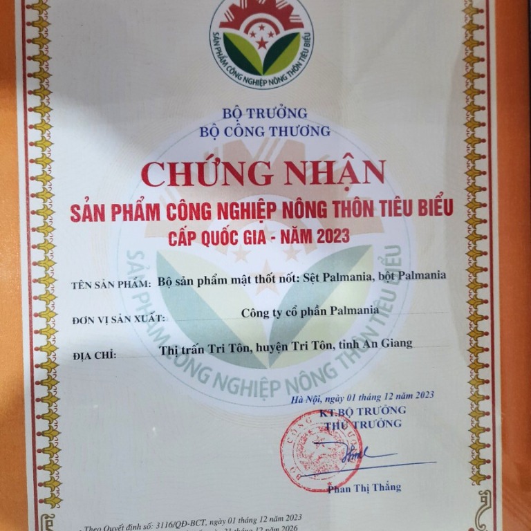 Chứng nhận SP CNNT TB cấp quốc gia